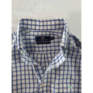Vineyard Vines Men’s Classic Fit Tucker Shirt M Button Down Blue Check FLAW